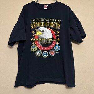 Vintage United States Armed Forces “Answering The Call” Black Tee
